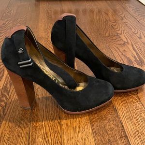 Sam Edelman suede platform heels with ankle strap